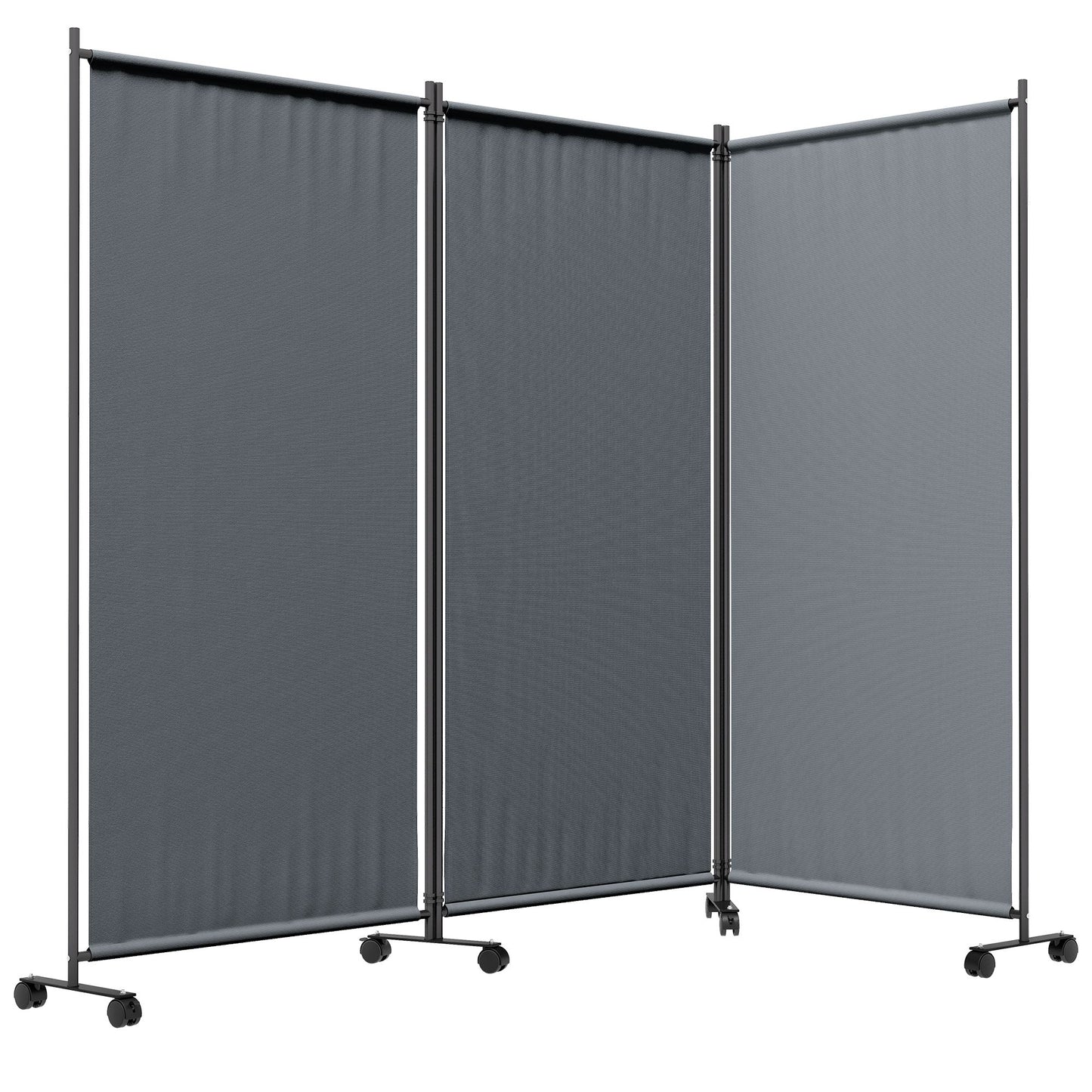 Folding Room Divider with Castor Wheels, Rolling Privacy Screen for Patio Backyard Pool Hot Tub, 6ft Tall