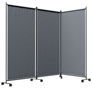 Folding Room Divider with Castor Wheels, Rolling Privacy Screen for Patio Backyard Pool Hot Tub, 6ft Tall