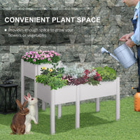 46'' x 34'' x 33'' Elevated Planter Box with Legs, DIY Wooden Raised Garden Bed with Non-woven Liner, Freestanding Plant Stand for Vegetables, Herb and Flowers
