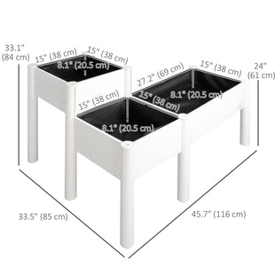 46'' x 34'' x 33'' Elevated Planter Box with Legs, DIY Wooden Raised Garden Bed with Non-woven Liner, Freestanding Plant Stand for Vegetables, Herb and Flowers