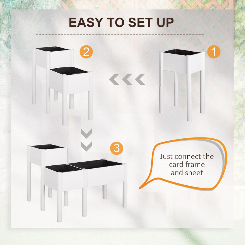 46'' x 34'' x 33'' Elevated Planter Box with Legs, DIY Wooden Raised Garden Bed with Non-woven Liner, Freestanding Plant Stand for Vegetables, Herb and Flowers