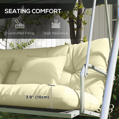 4-Piece Back and Seat Cushion Pillows Replacement and Pillows, Patio Chair Cushions Set with Ties, Cream White