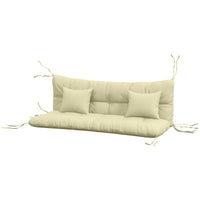 4-Piece Back and Seat Cushion Pillows Replacement and Pillows, Patio Chair Cushions Set with Ties, Cream White