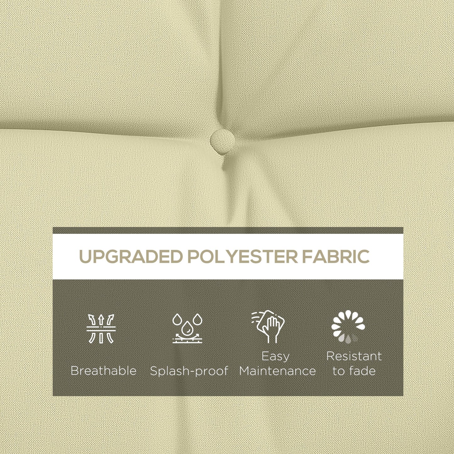 4-Piece Back and Seat Cushion Pillows Replacement and Pillows, Patio Chair Cushions Set with Ties, Cream White