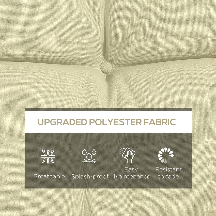 4-Piece Back and Seat Cushion Pillows Replacement and Pillows, Patio Chair Cushions Set with Ties, Cream White