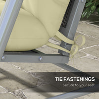 4-Piece Back and Seat Cushion Pillows Replacement and Pillows, Patio Chair Cushions Set with Ties, Cream White