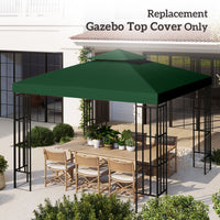 10' x 10' Canopy Replacement 2-Tier Gazebo Canopy Top Cover, Green