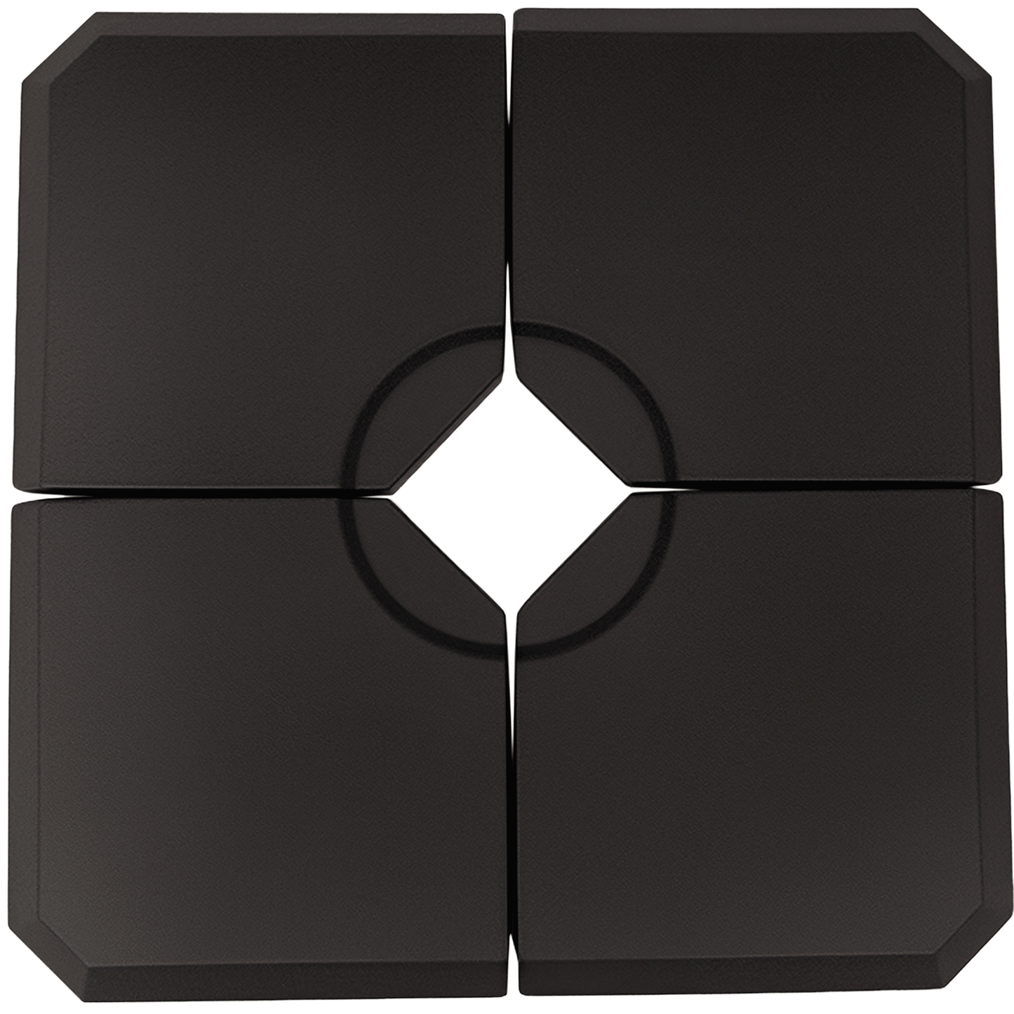 4 Pieces Umbrella Base Parasol Stand for Cantilever Umbrella Fill w/ Sand or Water Black