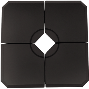 4 Pieces Umbrella Base Parasol Stand for Cantilever Umbrella Fill w/ Sand or Water Black