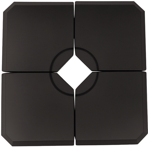 4 Pieces Umbrella Base Parasol Stand for Cantilever Umbrella Fill w/ Sand or Water Black