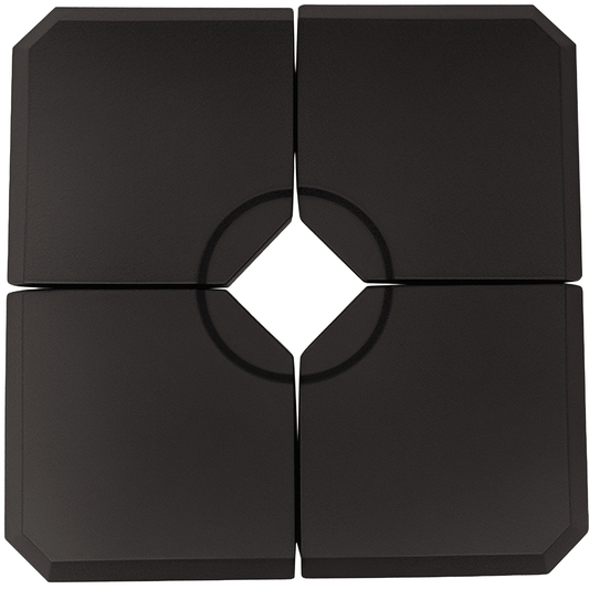 4 Pieces Umbrella Base Parasol Stand for Cantilever Umbrella Fill w/ Sand or Water Black