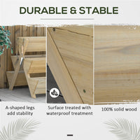 Raised Garden Bed Wood, Freestanding Planter Stand with 5 Planting Boxes and 4 Hooks, Good for Herbs, Flowers, or Vegetables in Patio Balcony Indoor Outdoor