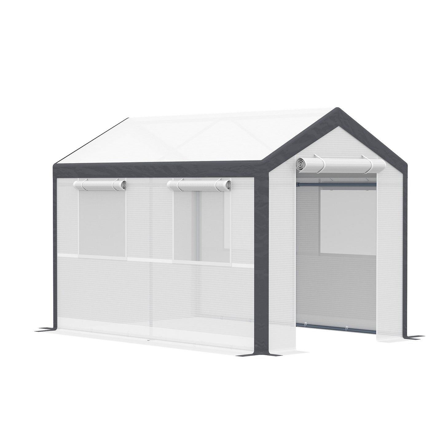 6.6' x 10' x 7' Heavy Duty Walk-In Greenhouse Vegetable Seed Growth Tent Outdoor Plant Growing Tunnel Warm House Flower Shed Backyard White