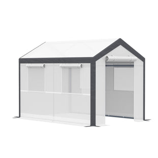 6.6' x 10' x 7' Heavy Duty Walk-In Greenhouse Vegetable Seed Growth Tent Outdoor Plant Growing Tunnel Warm House Flower Shed Backyard White