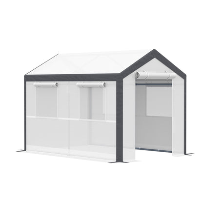 6.6' x 10' x 7' Heavy Duty Walk-In Greenhouse Vegetable Seed Growth Tent Outdoor Plant Growing Tunnel Warm House Flower Shed Backyard White