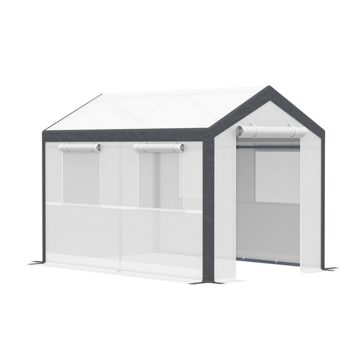 6.6' x 10' x 7' Heavy Duty Walk-In Greenhouse Vegetable Seed Growth Tent Outdoor Plant Growing Tunnel Warm House Flower Shed Backyard White