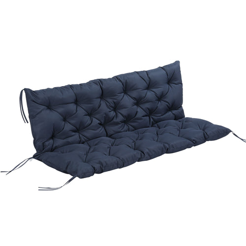 Porch Swing Cushion Garden Bench Cushion with Backrest, Non-Slip 3-Seater Thick Pad, Swing Chair Mat Replacement for Indoor and Outdoor, 59.1" x 38.6", Dark Blue