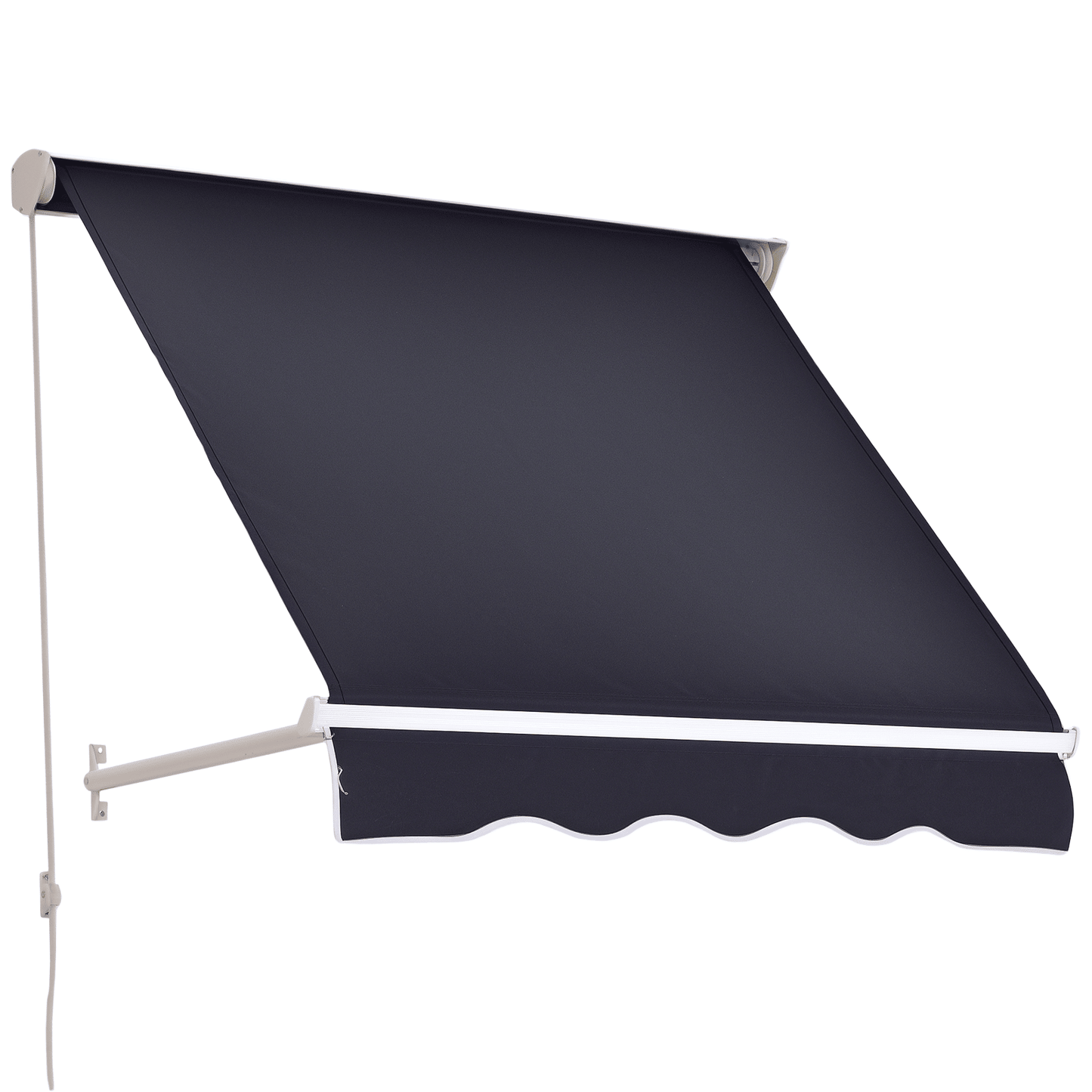 4' x 2.3' Retractable Window Door Awning Patio Canopy Outdoor Sun Shade Shelter Dark Grey