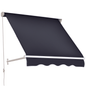 4' x 2.3' Retractable Window Door Awning Patio Canopy Outdoor Sun Shade Shelter Dark Grey
