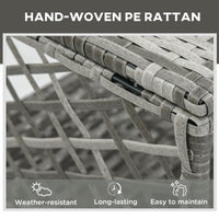 2 Pieces Wicker Patio Lounge Set w/ Cushions, Outdoor PE Rattan Sun Lounger Sets w/ 5-Level Reclining Chaise Chair & Two-tier Glass Top Coffee Table, Cream White