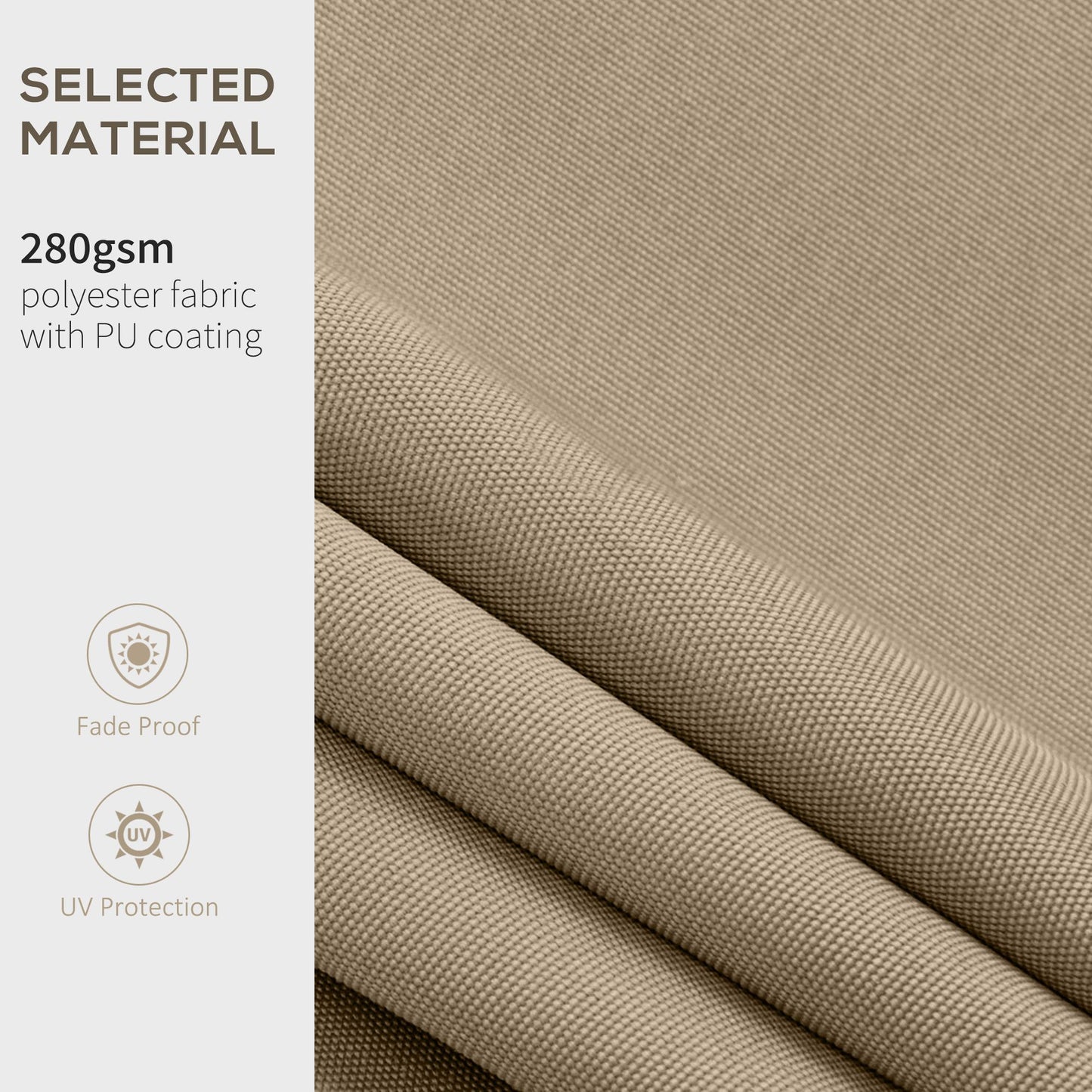 13' x 8' Retractable Awning Fabric Replacement Outdoor Sunshade Canopy Awning Cover, UV Protection, Beige