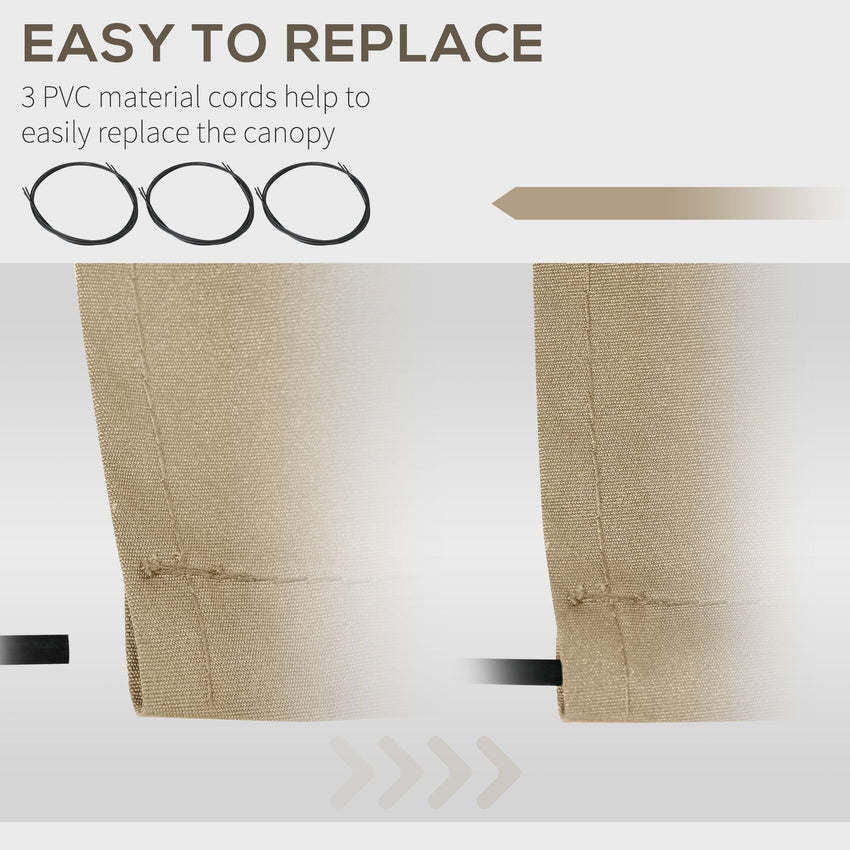 13' x 8' Retractable Awning Fabric Replacement Outdoor Sunshade Canopy Awning Cover, UV Protection, Beige