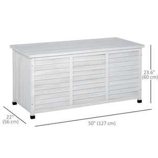 75 Gallon Wooden Storage Box patio Deck Box Bench, Garden Backyard Outdoor Storage Container with Aerating Gap & Weather-Fighting Finish, White