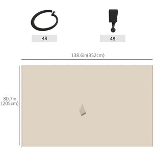 10' x 13' Universal Gazebo Sidewall Set with 4 Panels, Hooks/C-Rings Included for Pergolas & Cabanas, Beige