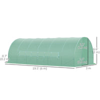 20x10x6.6ft Heavy Duty Outdoor Walk-in Tunnel Greenhouse Portable Garden Planting Warm House with PE Cover Green