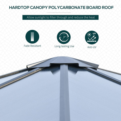 10x10ft Hardtop Gazebo with Aluminum Frame, Polycarbonate Gazebo Canopy with Curtains and Netting