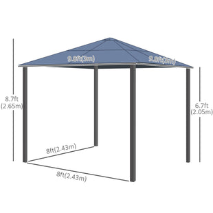 10x10ft Hardtop Gazebo with Aluminum Frame, Polycarbonate Gazebo Canopy with Curtains and Netting