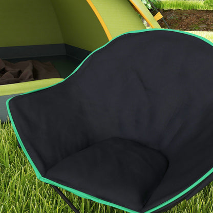 Foldable Camping Chair Padded Moon Saucer Chair with Carry Bag, Storage Pocket for Outdoor, Beach, Picnic, Hiking, Fishing, Travel
