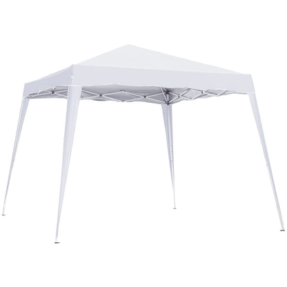 8' x 8' Pop Up Canopy, Outdoor Foldable Tent, Portable Canopy Tent with Carrying Bag for Camping, Party, Picnic, White