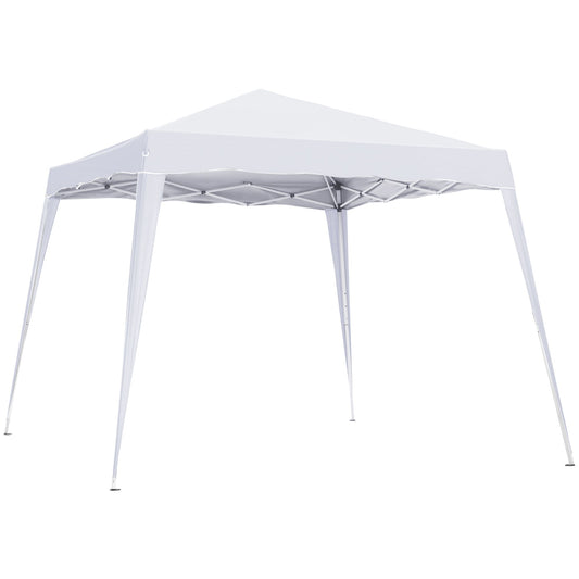 8' x 8' Pop Up Canopy, Outdoor Foldable Tent, Portable Canopy Tent with Carrying Bag for Camping, Party, Picnic, White