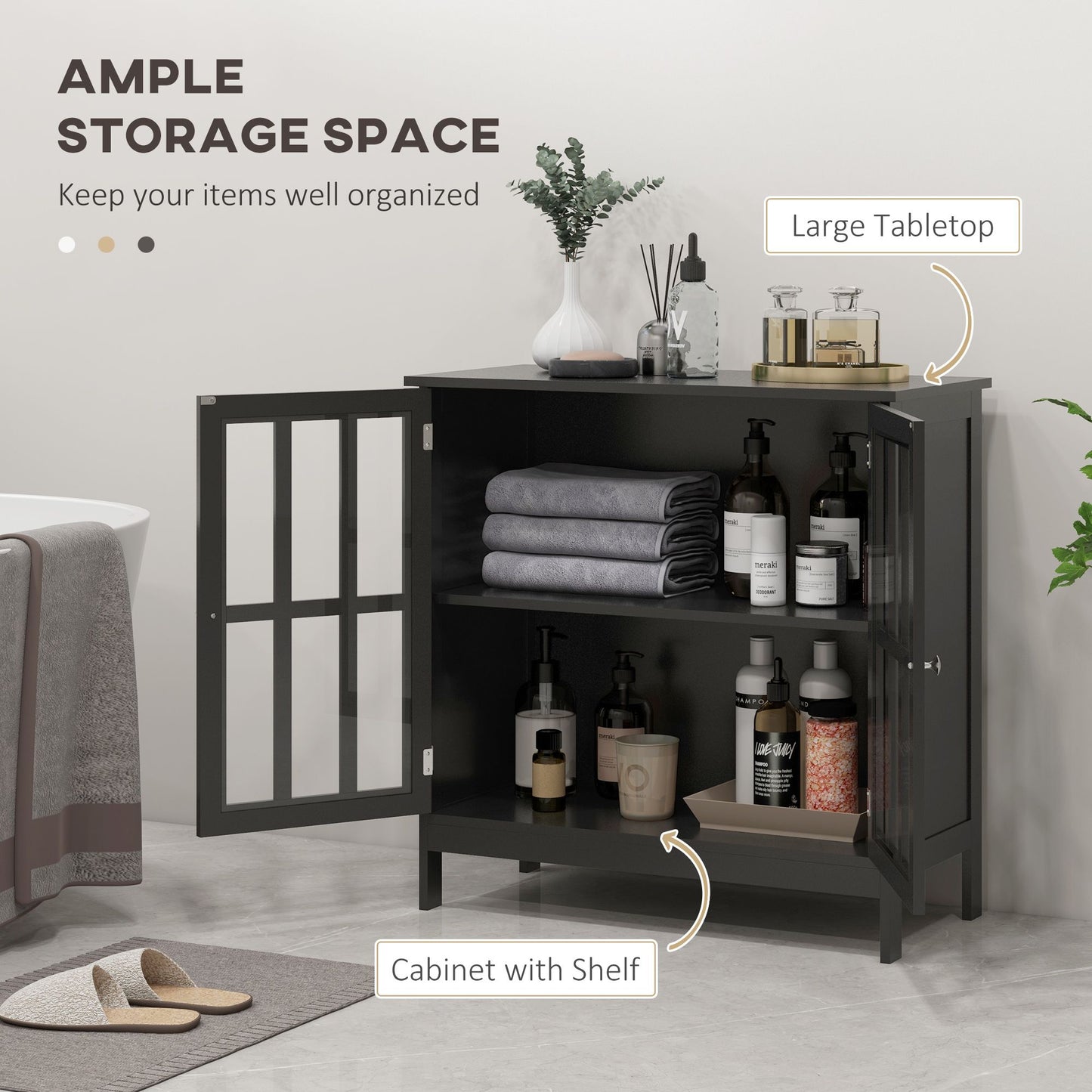 Kitchen Buffet Cabinet with 2 Doors, Modern Sideboard for Dining Room, Hallway, Living Room, Black