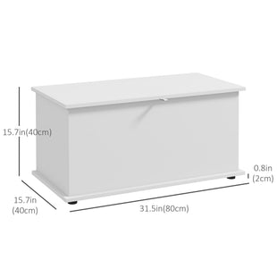 31.5" Storage Chest with 2 Safety Hinges, Storage Box Organizer with Flip-Top Lid, Entryway Storage Bench, Oak