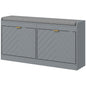 Shoe Storage with Seat, Upholstered Hallway Bench, Shoe Bench with 2 Flip Drawers and 4 Vents for 8 Pairs of Shoes