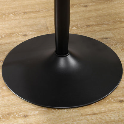 Modern Kitchen Table for 2 People, Round Dining Table with Steel Base for Living Room, Dining Room, White Marble