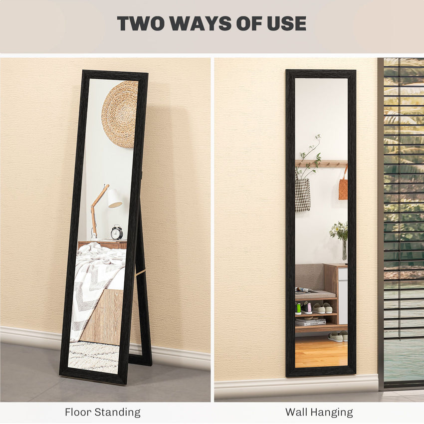 15" x 62" Full Length Mirror for Bedroom, Free Standing Dressing Mirror, Wall Mirror for Living Room, Black