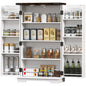 Farmhouse Kitchen Pantry Storage Cabinet, Kitchen Pantry Cabinet with Doors and Adjustable Shelves, White
