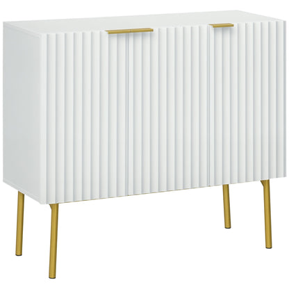 Modern Storage Cabinet Sideboard Buffet Cabinet with Gold Legs for Living Room Dining Room Hallway White