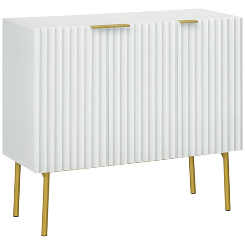 Modern Storage Cabinet Sideboard Buffet Cabinet with Gold Legs for Living Room Dining Room Hallway White