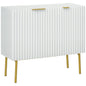 Modern Storage Cabinet Sideboard Buffet Cabinet with Gold Legs for Living Room Dining Room Hallway White