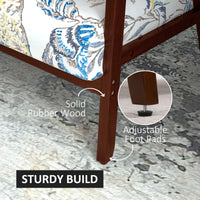 Compact Loveseat Sofa Couch Linen Fabric Double Seat Sofa with Rubber Wood Legs Multicolour