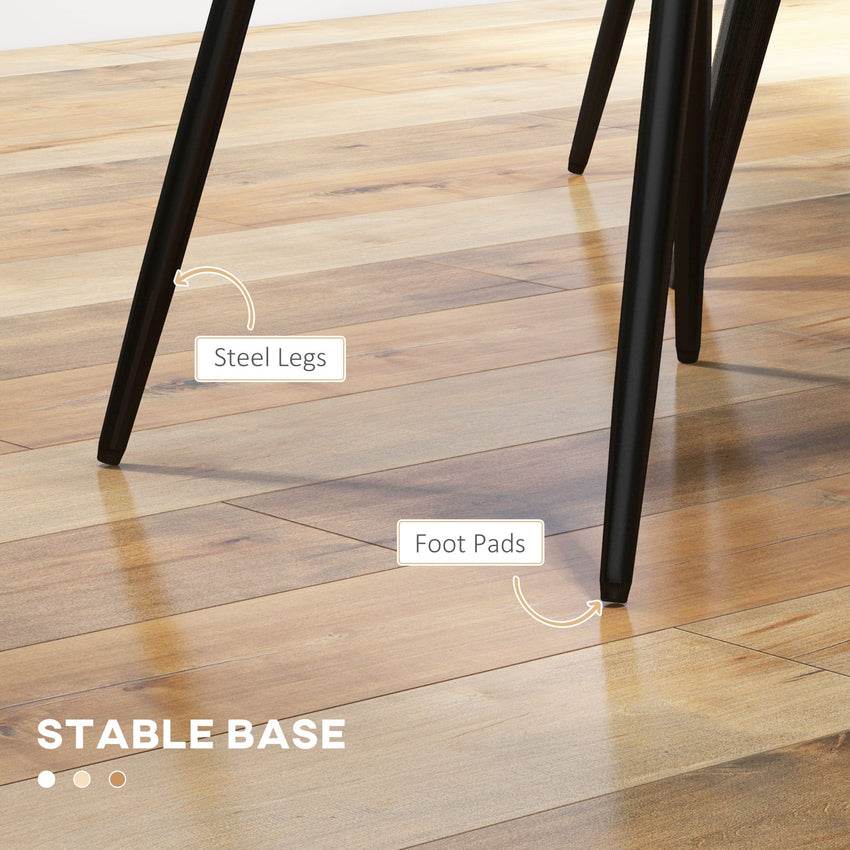 Upholstered Kitchen Chairs, Modern Dining Chairs Set of 4 with Diamond Tufting and Steel Legs for Dining Room, Grey