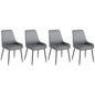 Upholstered Kitchen Chairs, Modern Dining Chairs Set of 4 with Diamond Tufting and Steel Legs for Dining Room, Grey