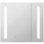 LED Medicine Cabinet with Mirror and Lights, 27.5" x 25.5" Lighted Bathroom Wall Cabinet, Bathroom Mirror Cabinet with Adjustable Shelf, USB Charge, White