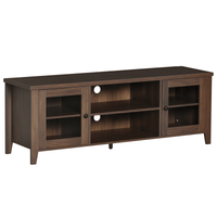 Fireplace TV Stand for TVs up to 60 inches, Wood TV Cabinet w/ Storage Doors or Living Room, Office, Coffee