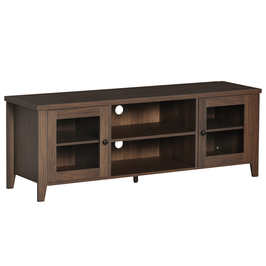 Fireplace TV Stand for TVs up to 60 inches, Wood TV Cabinet w/ Storage Doors or Living Room, Office, Coffee
