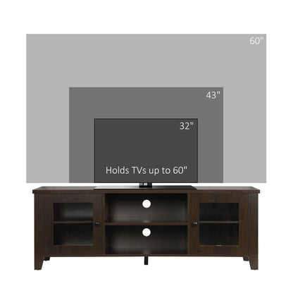 Fireplace TV Stand for TVs up to 60 inches, Wood TV Cabinet w/ Storage Doors or Living Room, Office, Coffee